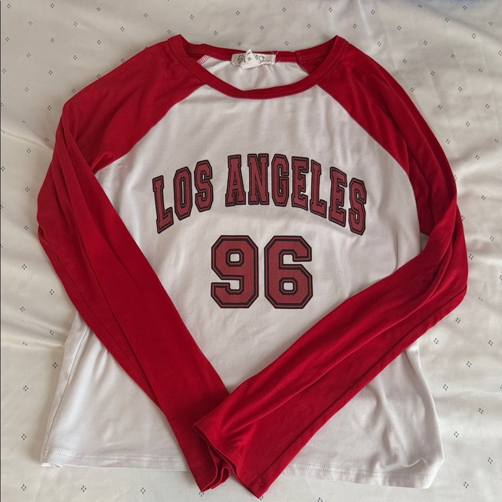Red and White Los Angeles 96 Long Sleeve Shirt